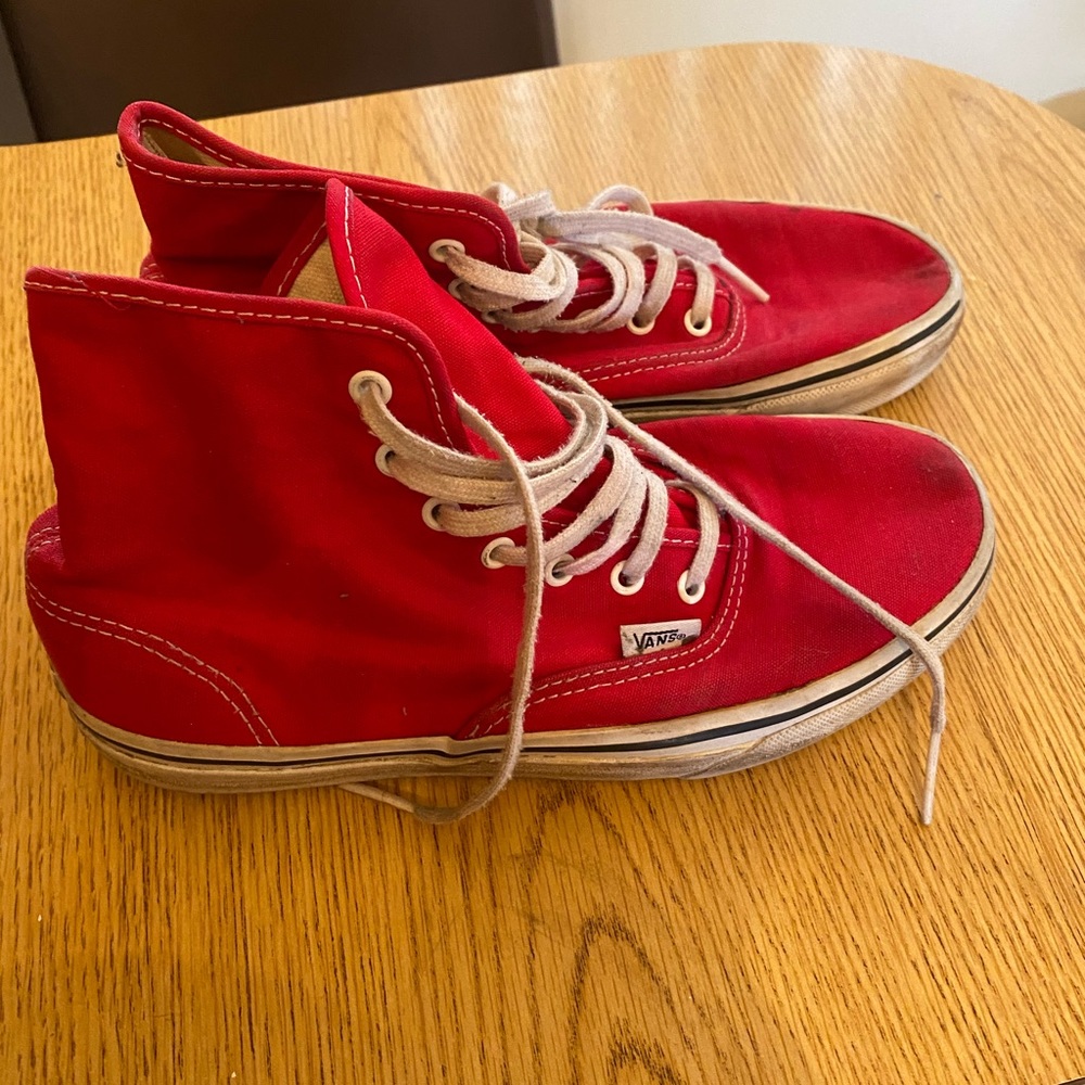 Red high top Vans